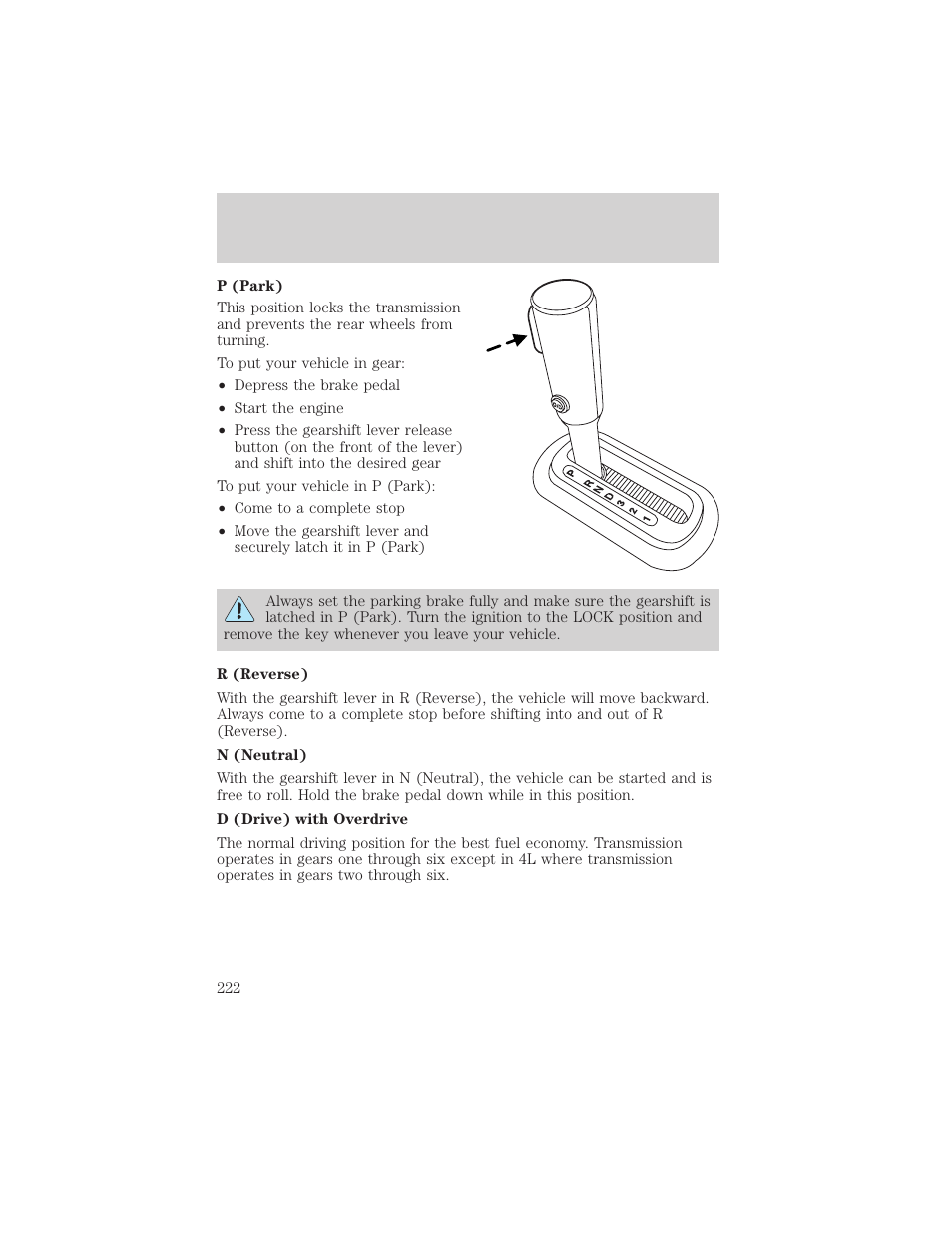 Driving | FORD 2006 Explorer v.1 User Manual | Page 222 / 328