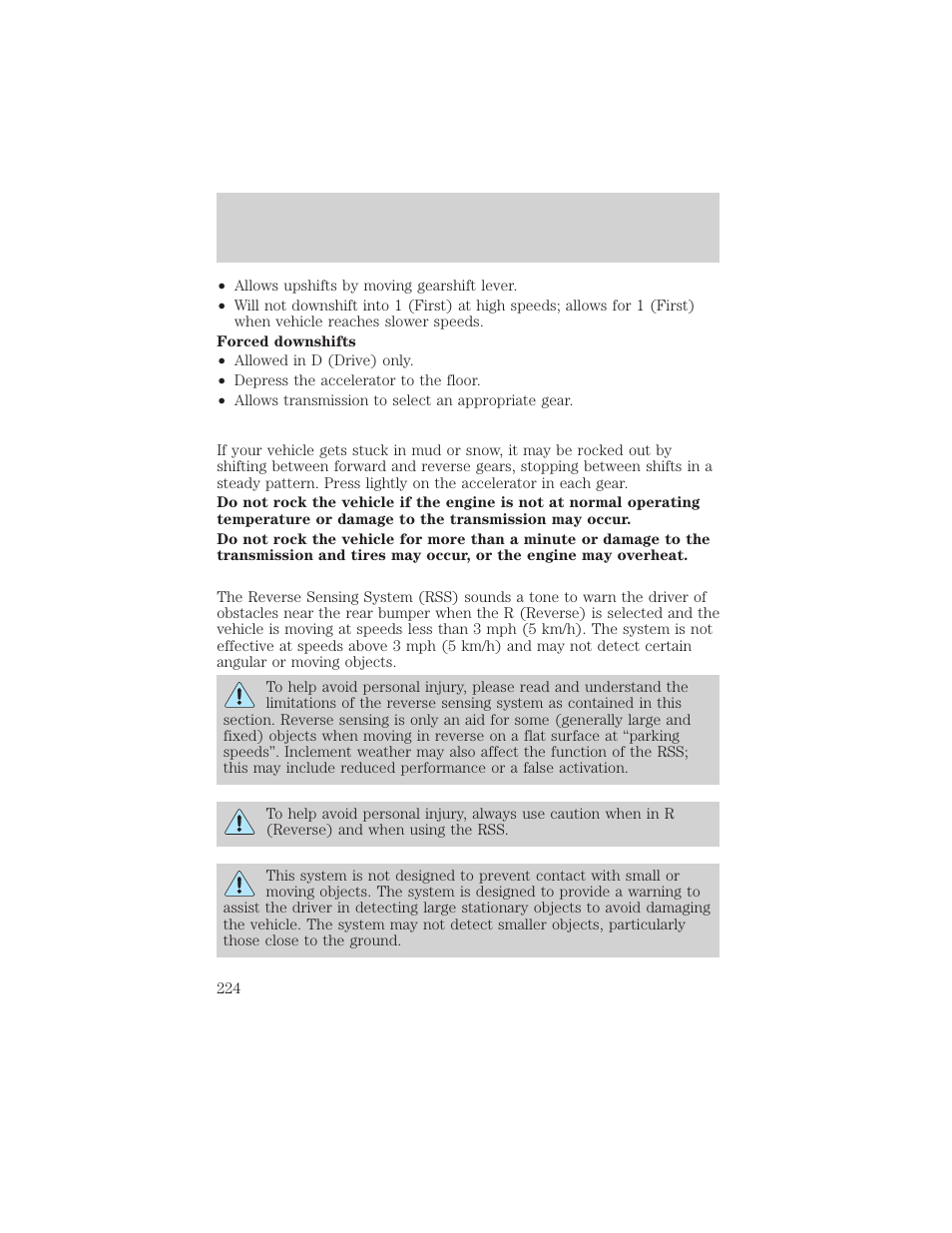 Driving | FORD 2006 Explorer v.1 User Manual | Page 224 / 328
