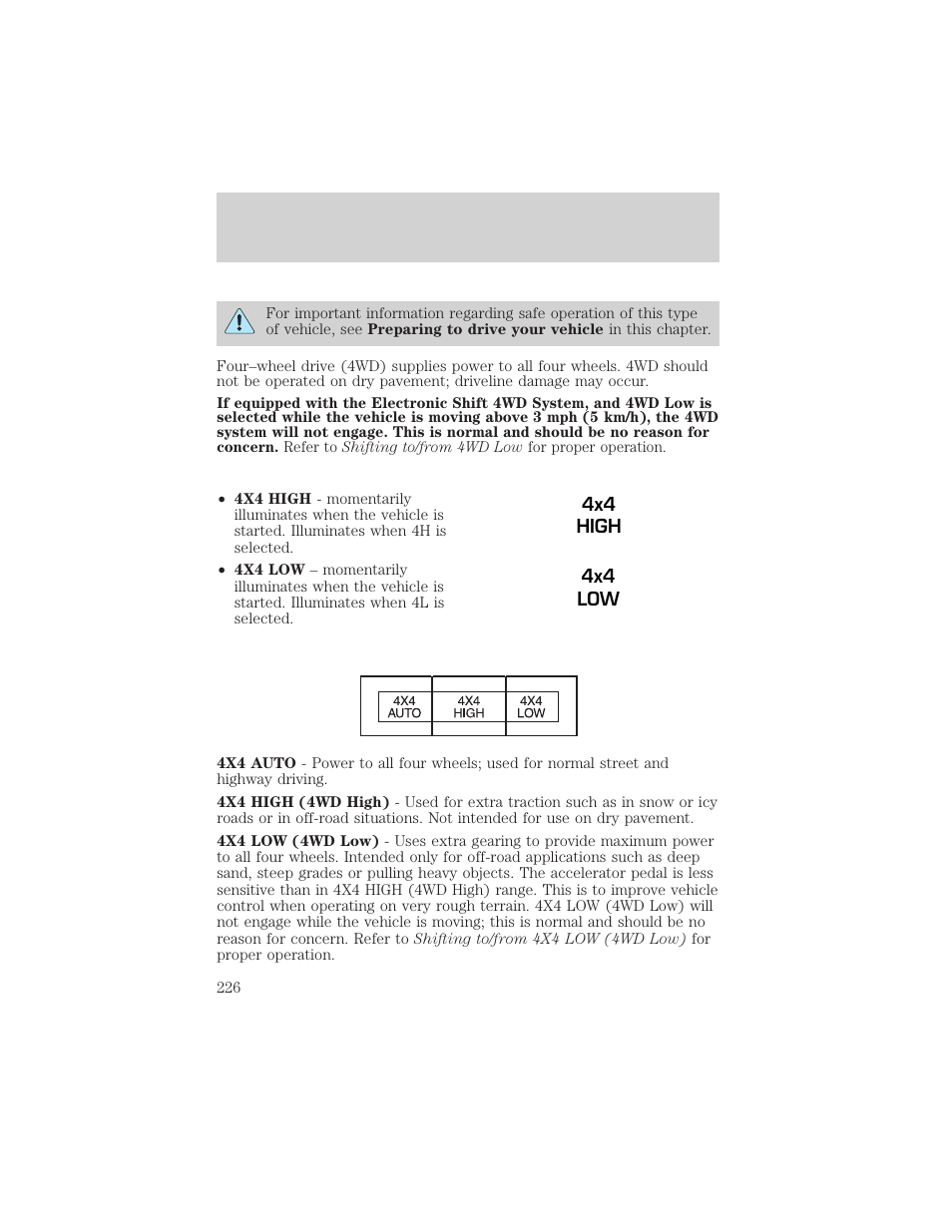 Driving | FORD 2006 Explorer v.1 User Manual | Page 226 / 328