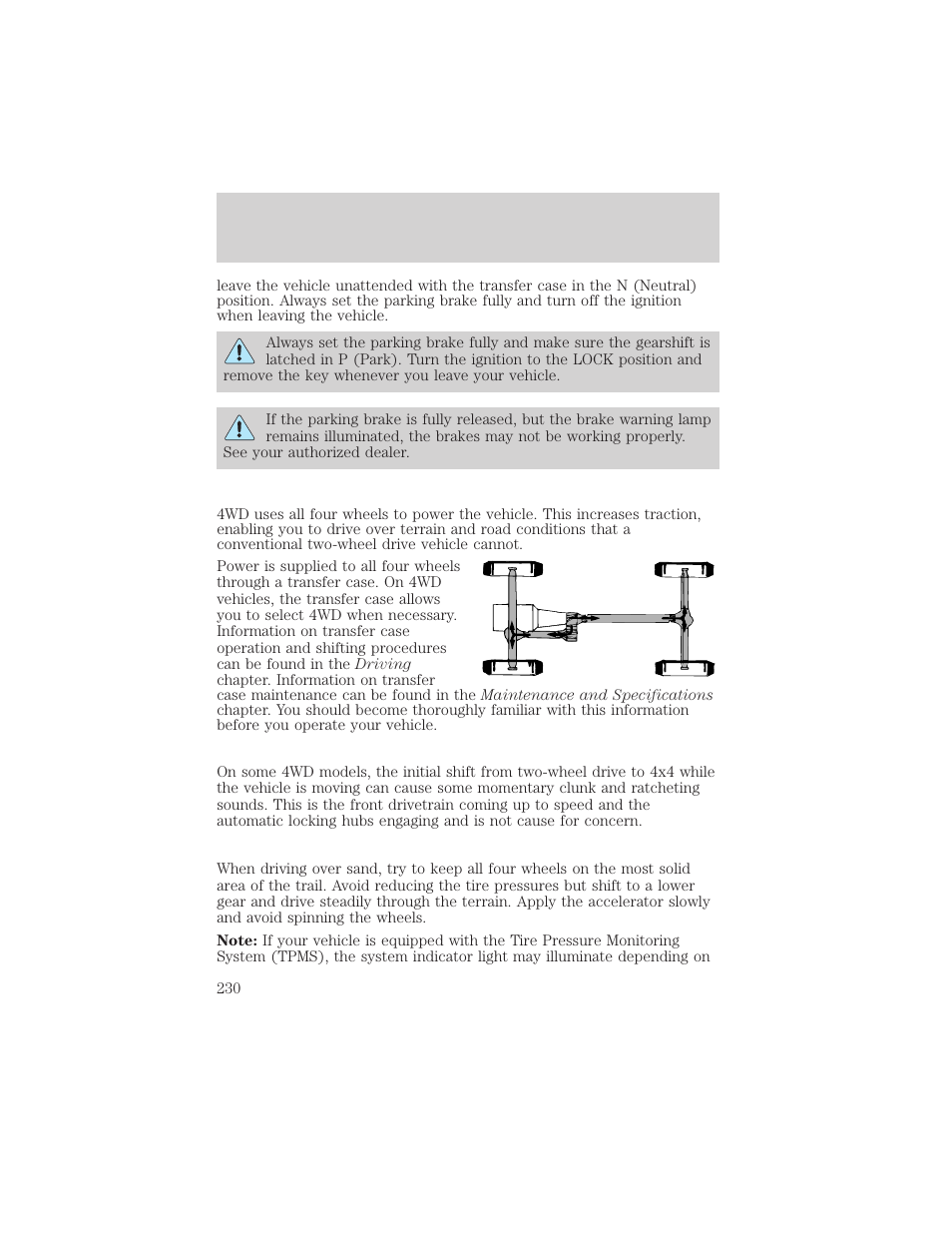 Driving | FORD 2006 Explorer v.1 User Manual | Page 230 / 328