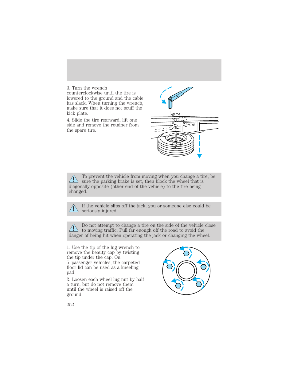 Roadside emergencies | FORD 2006 Explorer v.1 User Manual | Page 252 / 328