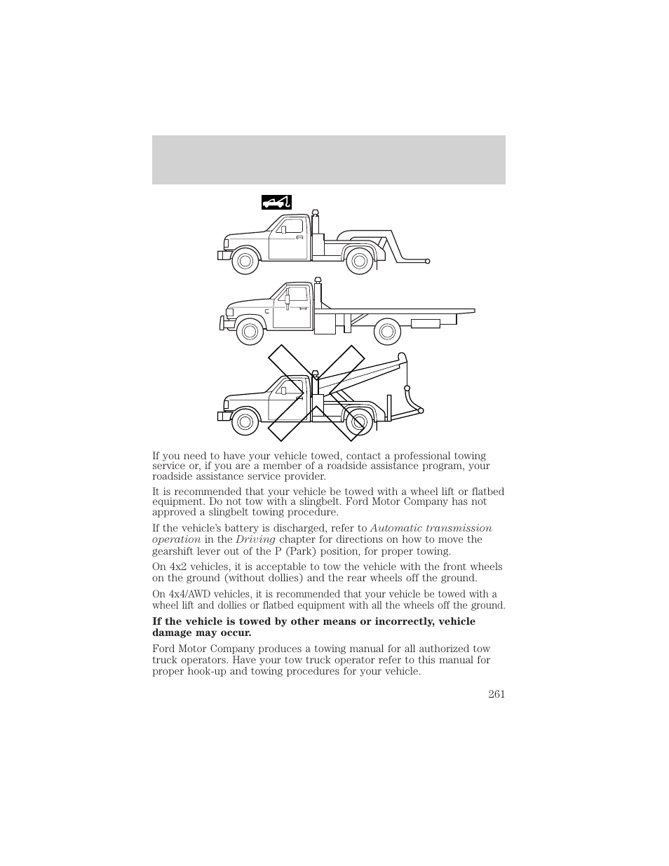 Roadside emergencies | FORD 2006 Explorer v.1 User Manual | Page 261 / 328