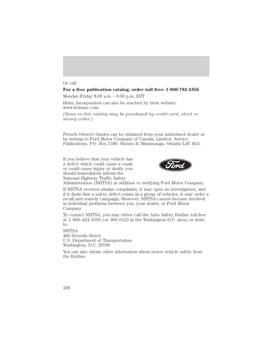 Customer assistance | FORD 2006 Explorer v.1 User Manual | Page 268 / 328