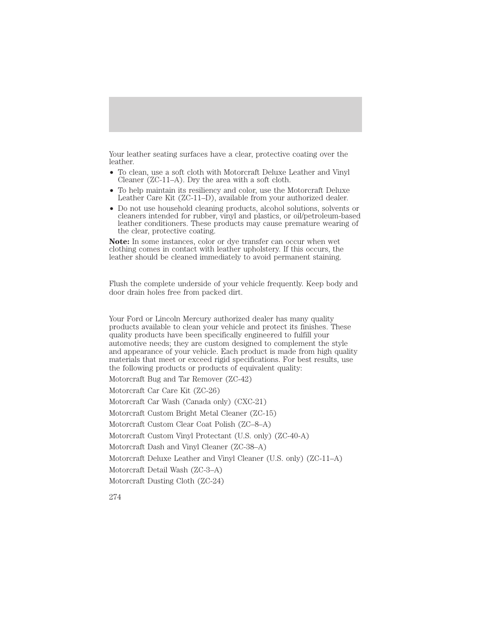 Cleaning | FORD 2006 Explorer v.1 User Manual | Page 274 / 328