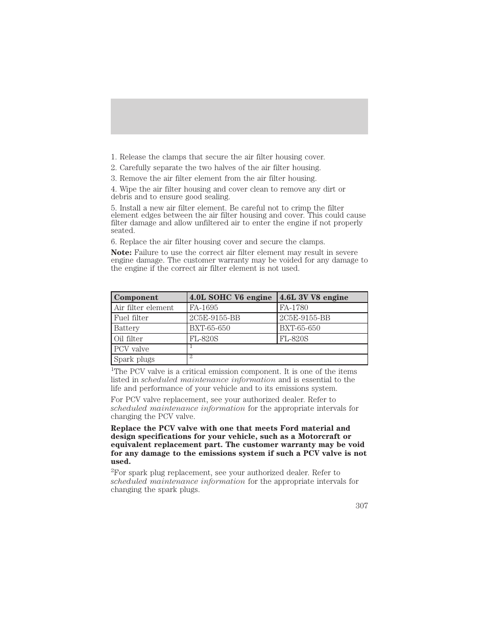 Maintenance and specifications | FORD 2006 Explorer v.1 User Manual | Page 307 / 328