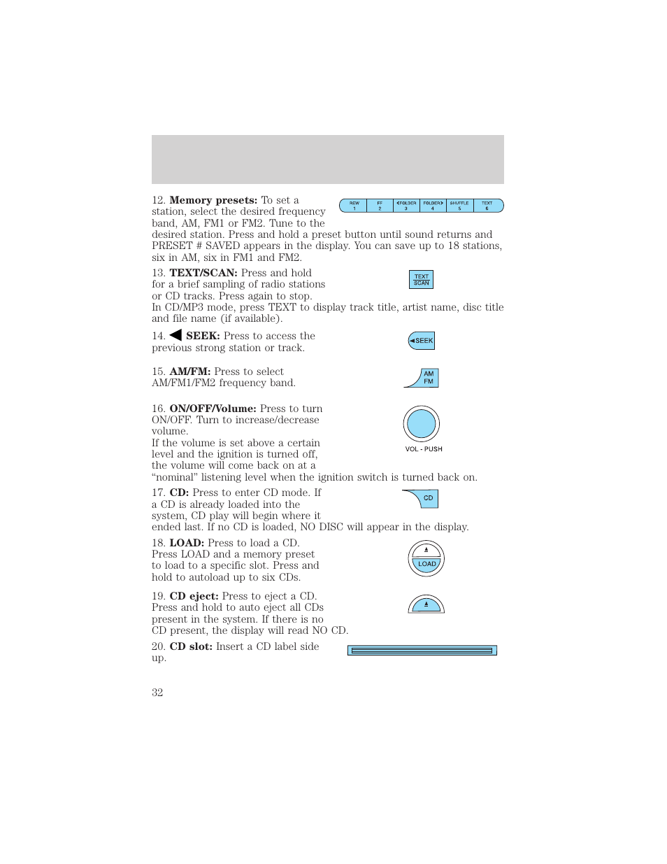 Entertainment systems | FORD 2006 Explorer v.1 User Manual | Page 32 / 328