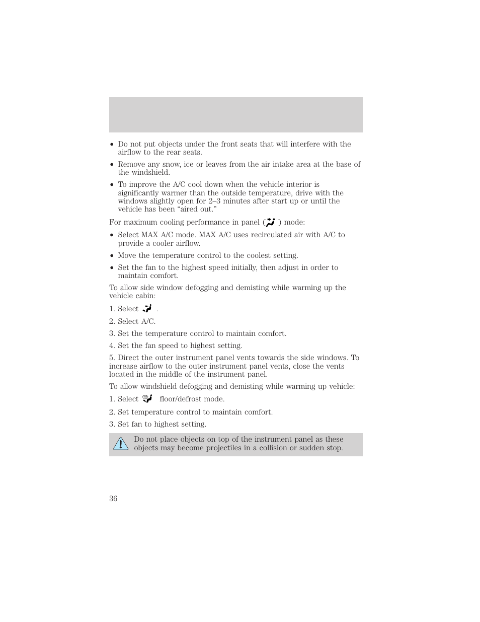 Climate controls | FORD 2006 Explorer v.1 User Manual | Page 36 / 328