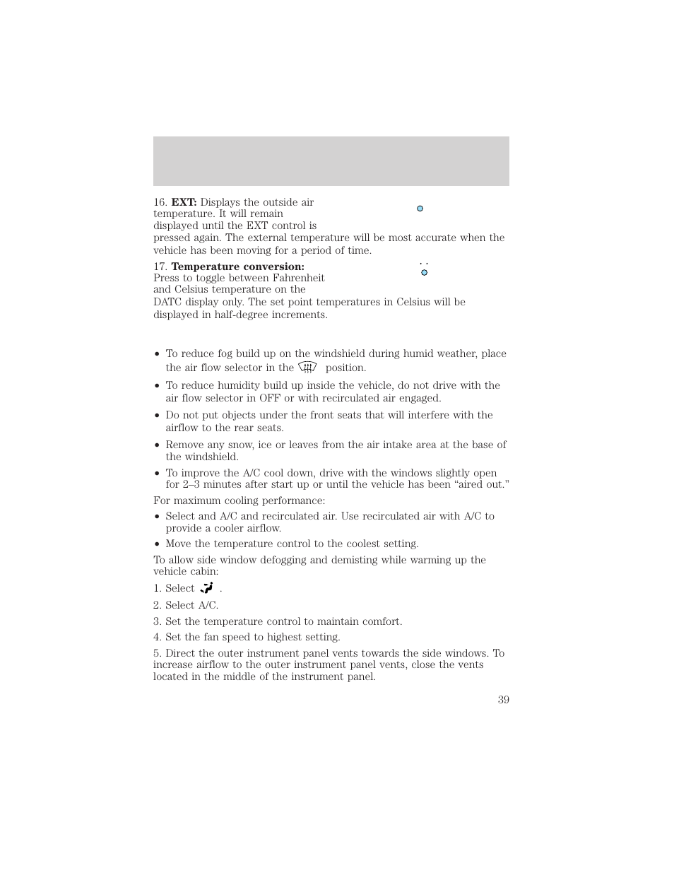 Climate controls | FORD 2006 Explorer v.1 User Manual | Page 39 / 328