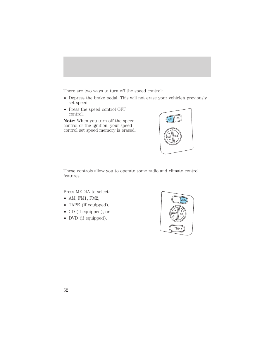 Driver controls | FORD 2006 Explorer v.1 User Manual | Page 62 / 328