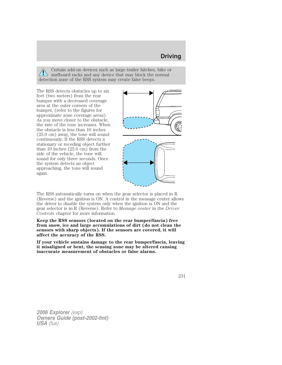 Driving | FORD 2006 Explorer v.2 User Manual | Page 231 / 336