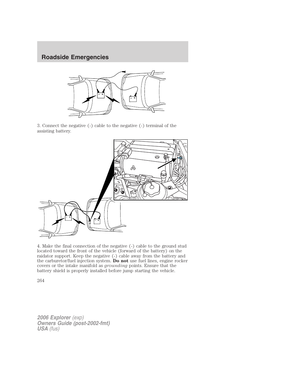 Roadside emergencies | FORD 2006 Explorer v.2 User Manual | Page 264 / 336