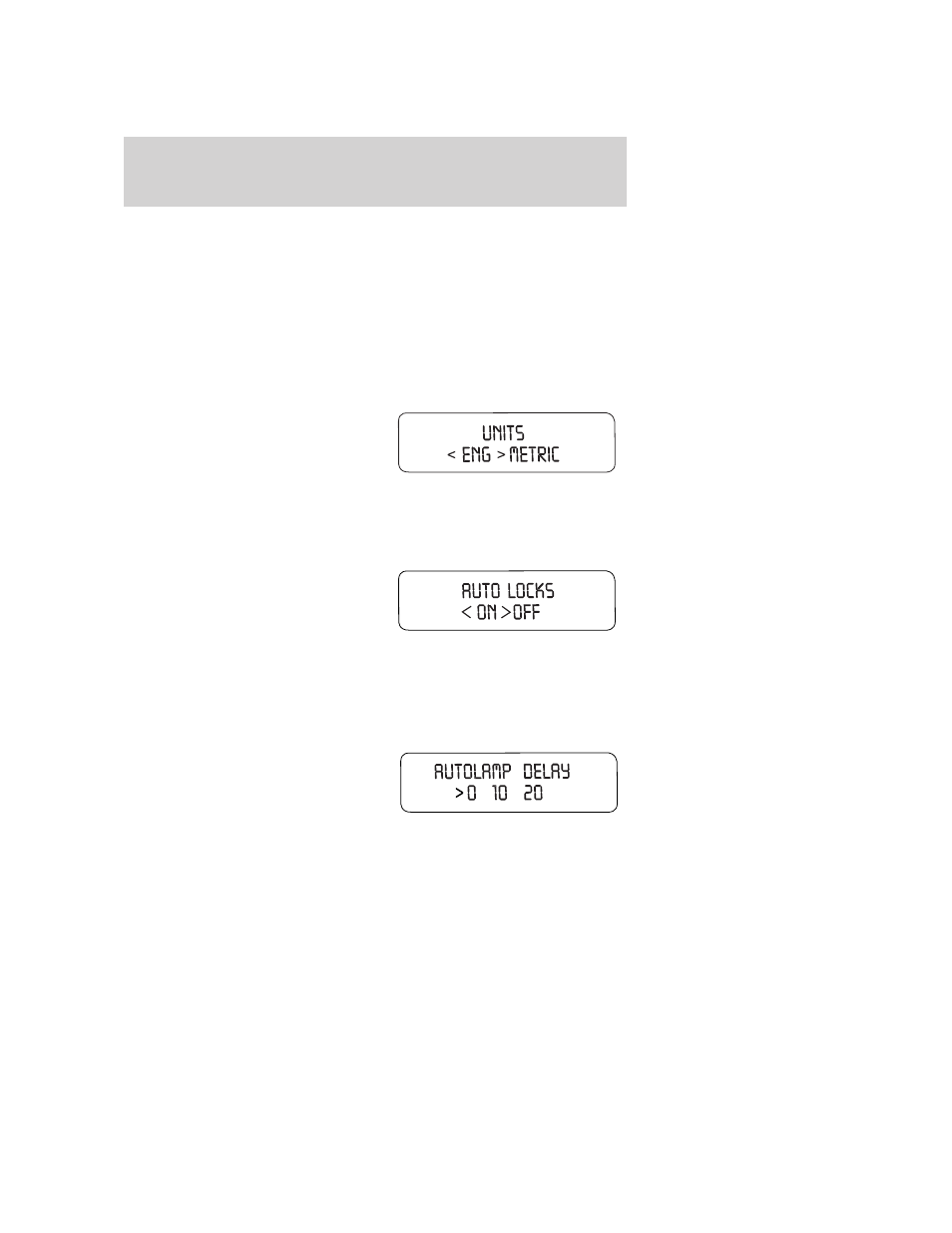 Units (english/metric), Autolocks, Autolamp delay | Driver controls | FORD 2006 F-150 v.1 User Manual | Page 89 / 336