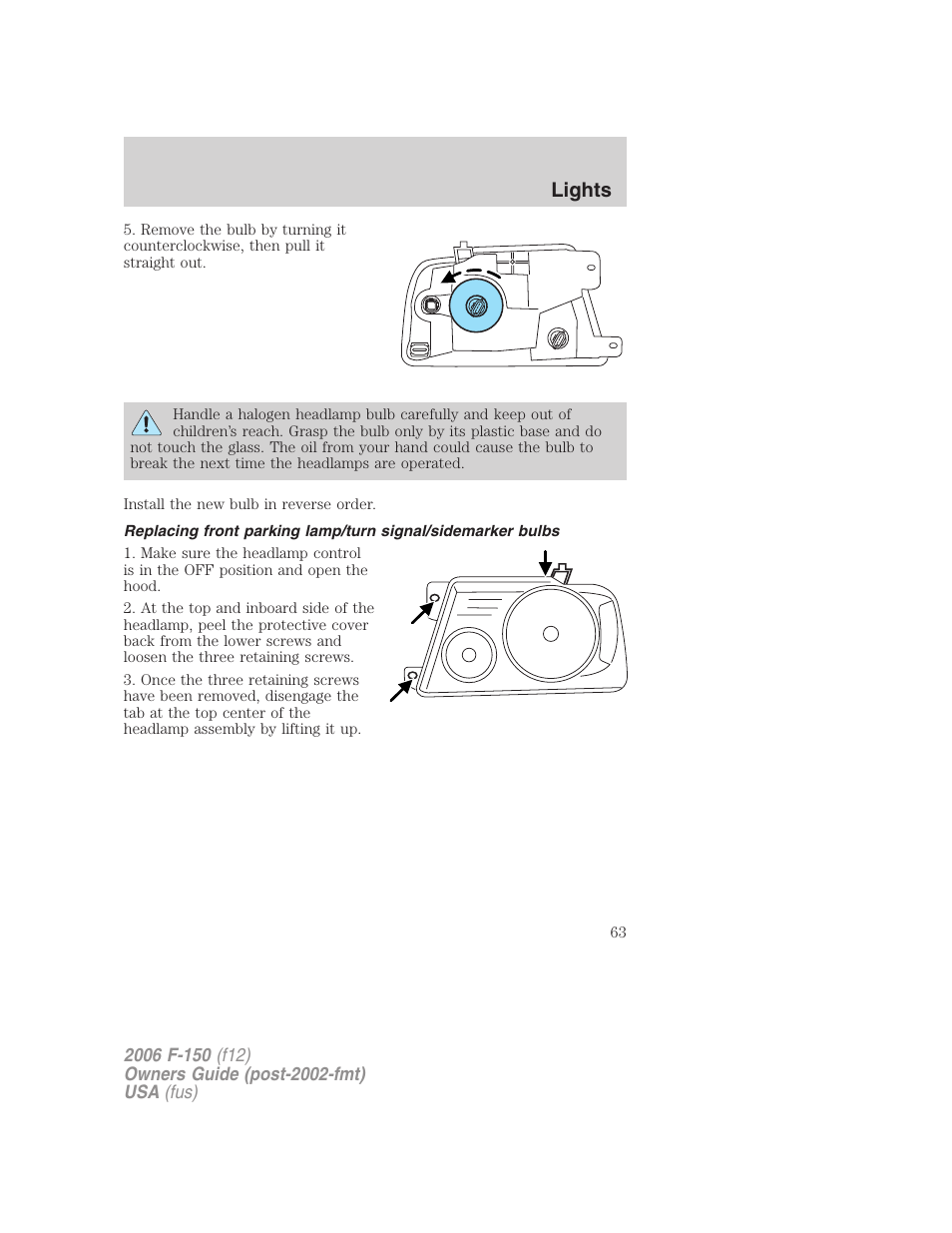 Lights | FORD 2006 F-150 v.2 User Manual | Page 63 / 336