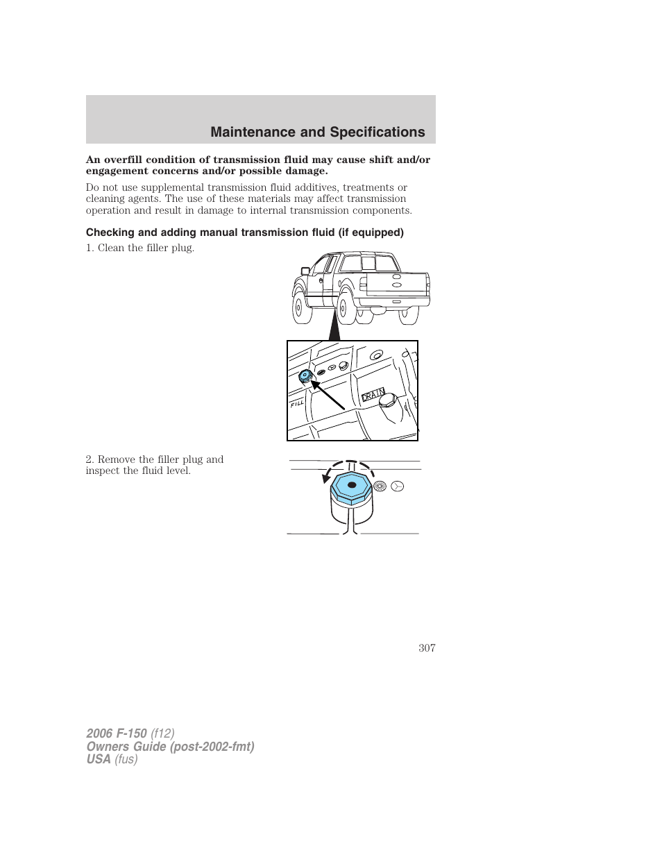 Maintenance and specifications | FORD 2006 F-150 v.3 User Manual | Page 307 / 336