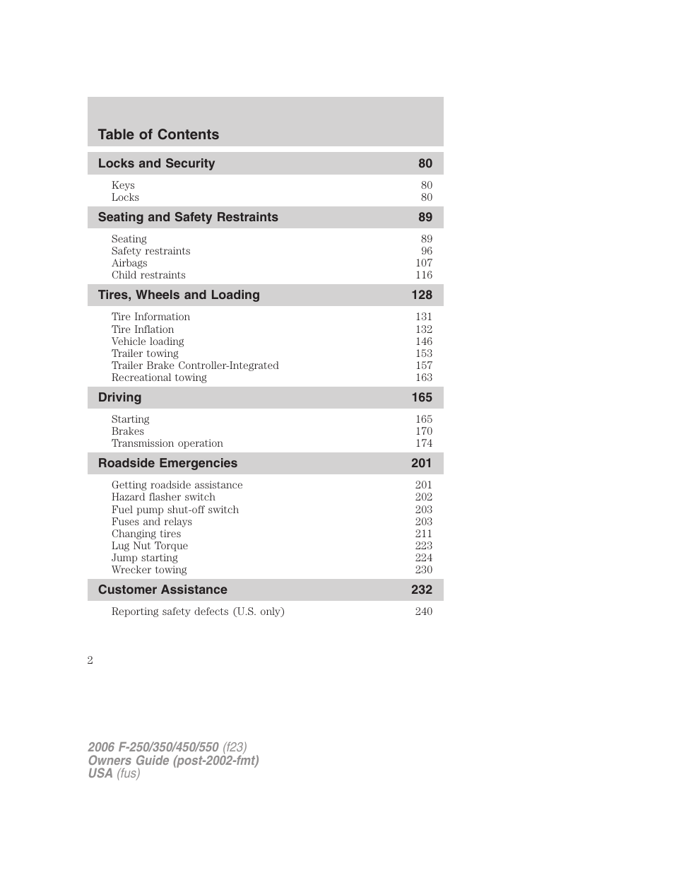 FORD 2006 F-550 v.1 User Manual | Page 2 / 312