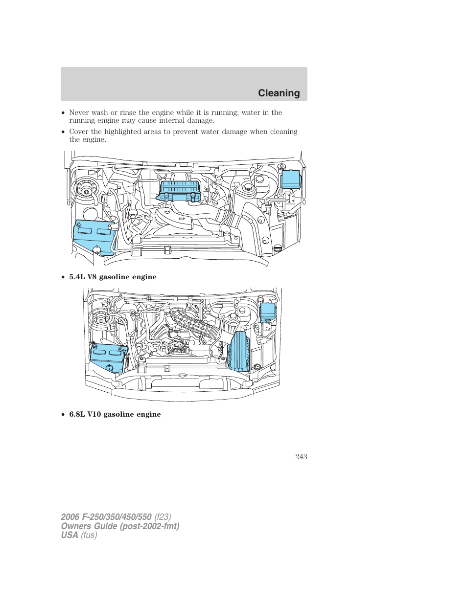 Cleaning | FORD 2006 F-550 v.1 User Manual | Page 243 / 312
