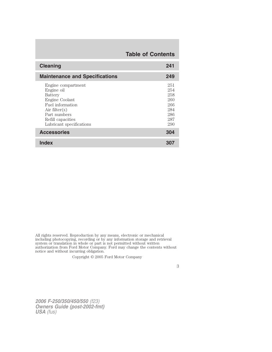 FORD 2006 F-550 v.1 User Manual | Page 3 / 312