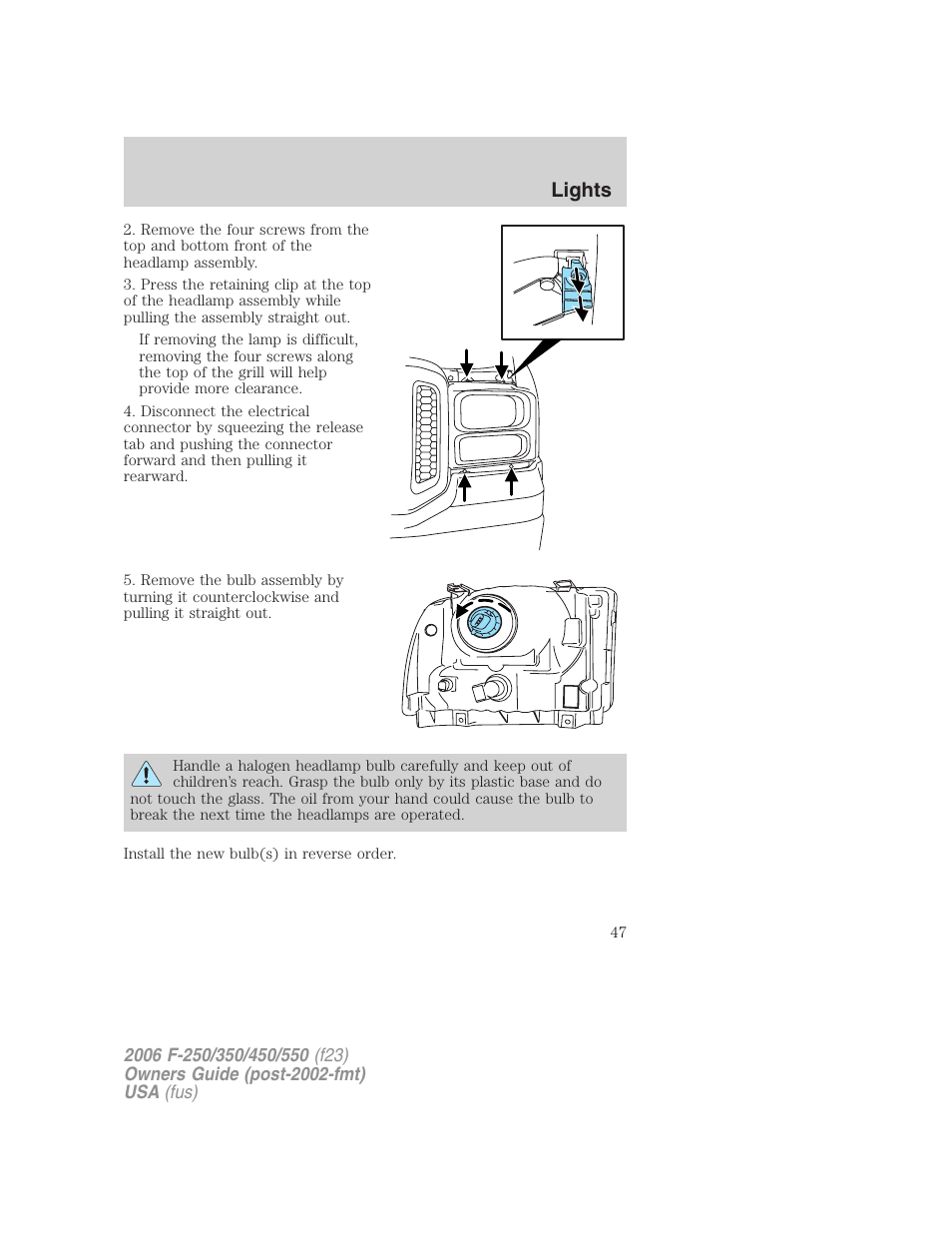 Lights | FORD 2006 F-550 v.1 User Manual | Page 47 / 312
