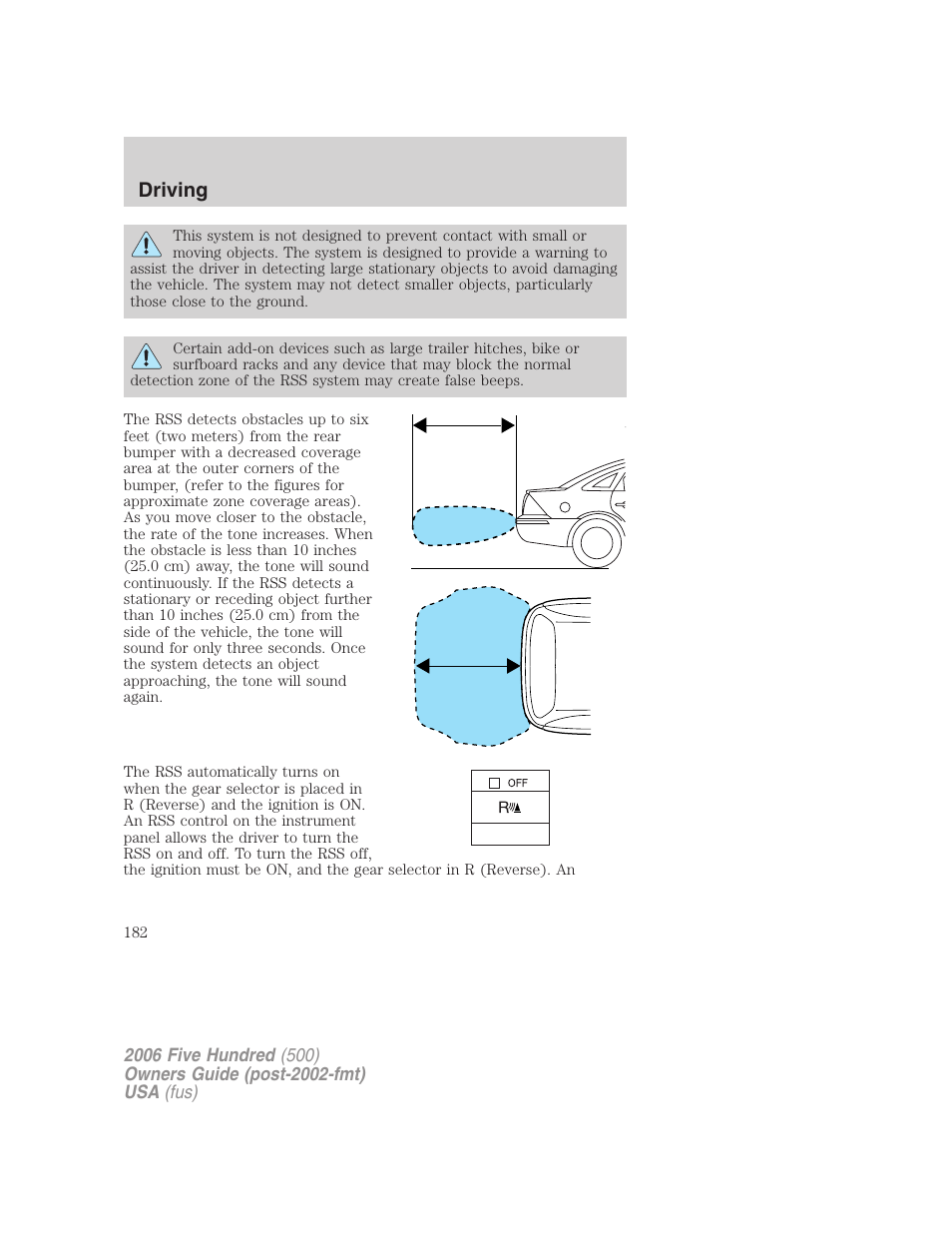 Driving | FORD 2006 Five Hundred v.1 User Manual | Page 182 / 272