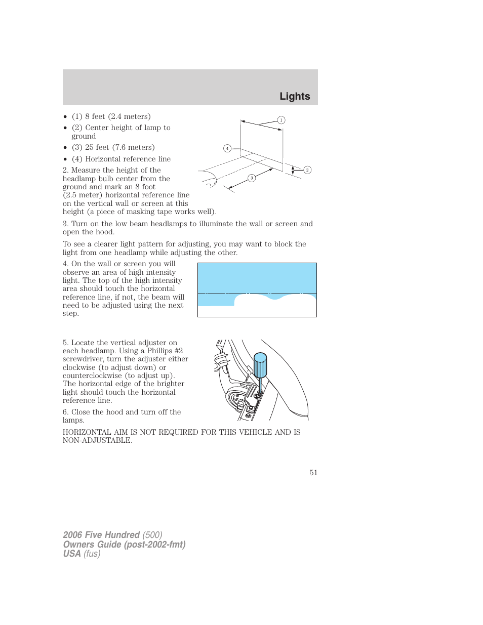 Lights | FORD 2006 Five Hundred v.2 User Manual | Page 51 / 280