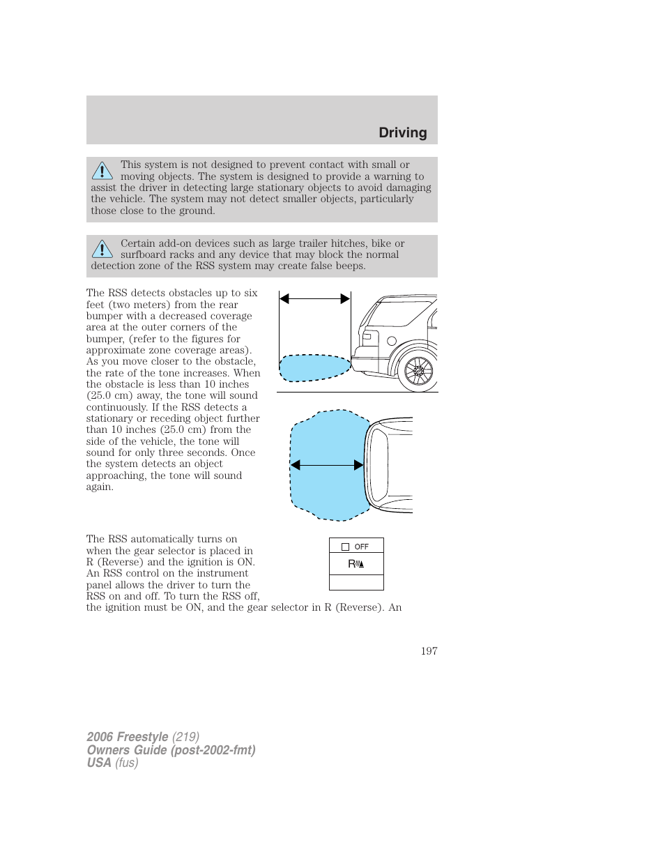 Driving | FORD 2006 Freestyle v.1 User Manual | Page 197 / 288