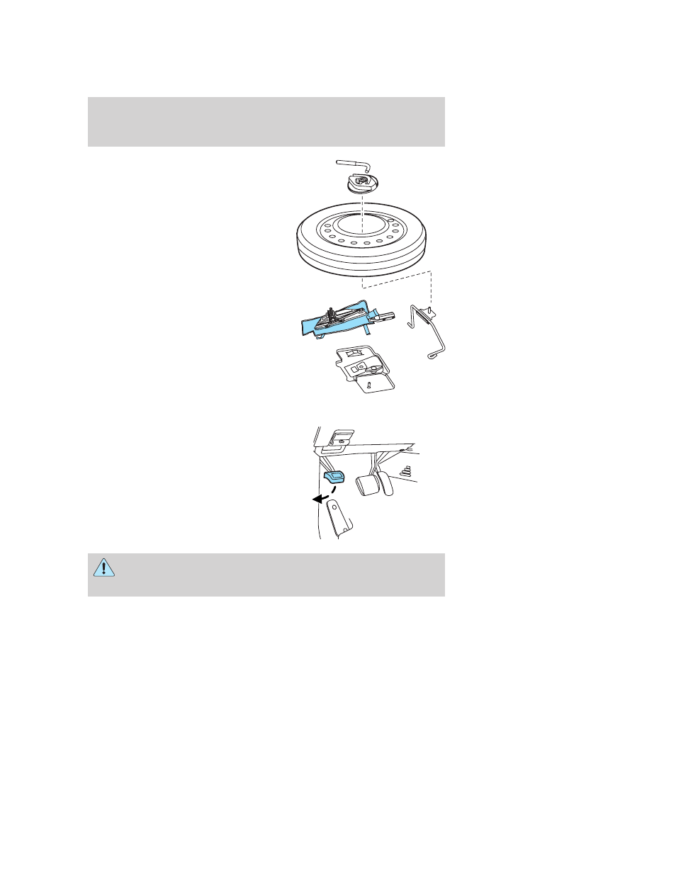 Tire change procedure, Roadside emergencies | FORD 2006 Freestyle v.2 User Manual | Page 217 / 288