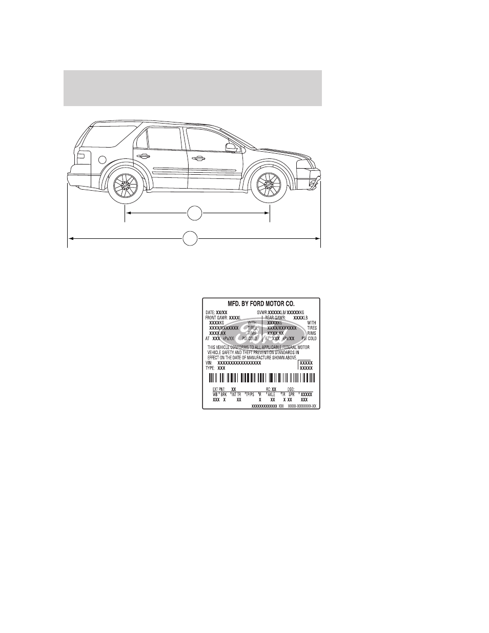 Identifying your vehicle, Safety compliance certification label, Maintenance and specifications | FORD 2006 Freestyle v.2 User Manual | Page 276 / 288