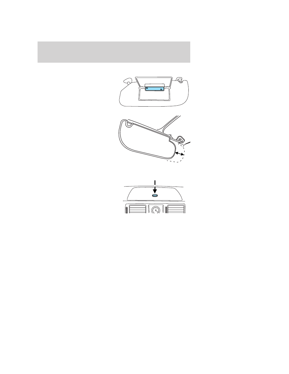 Illuminated visor mirror (if equipped), Instrument panel storage compartment, Overhead console | Driver controls | FORD 2006 Freestyle v.2 User Manual | Page 63 / 288