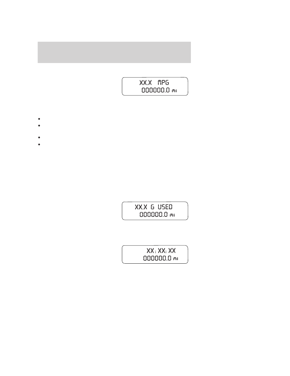 Average fuel economy (afe), Fuel used, Trip elapsed drive time | Driver controls | FORD 2006 Freestyle v.2 User Manual | Page 80 / 288