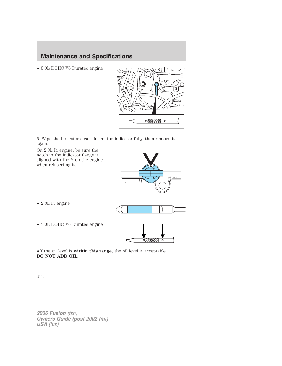 Maintenance and specifications | FORD 2006 Fusion v.1 User Manual | Page 212 / 264