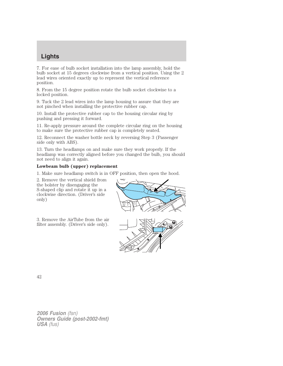 Lights | FORD 2006 Fusion v.1 User Manual | Page 42 / 264