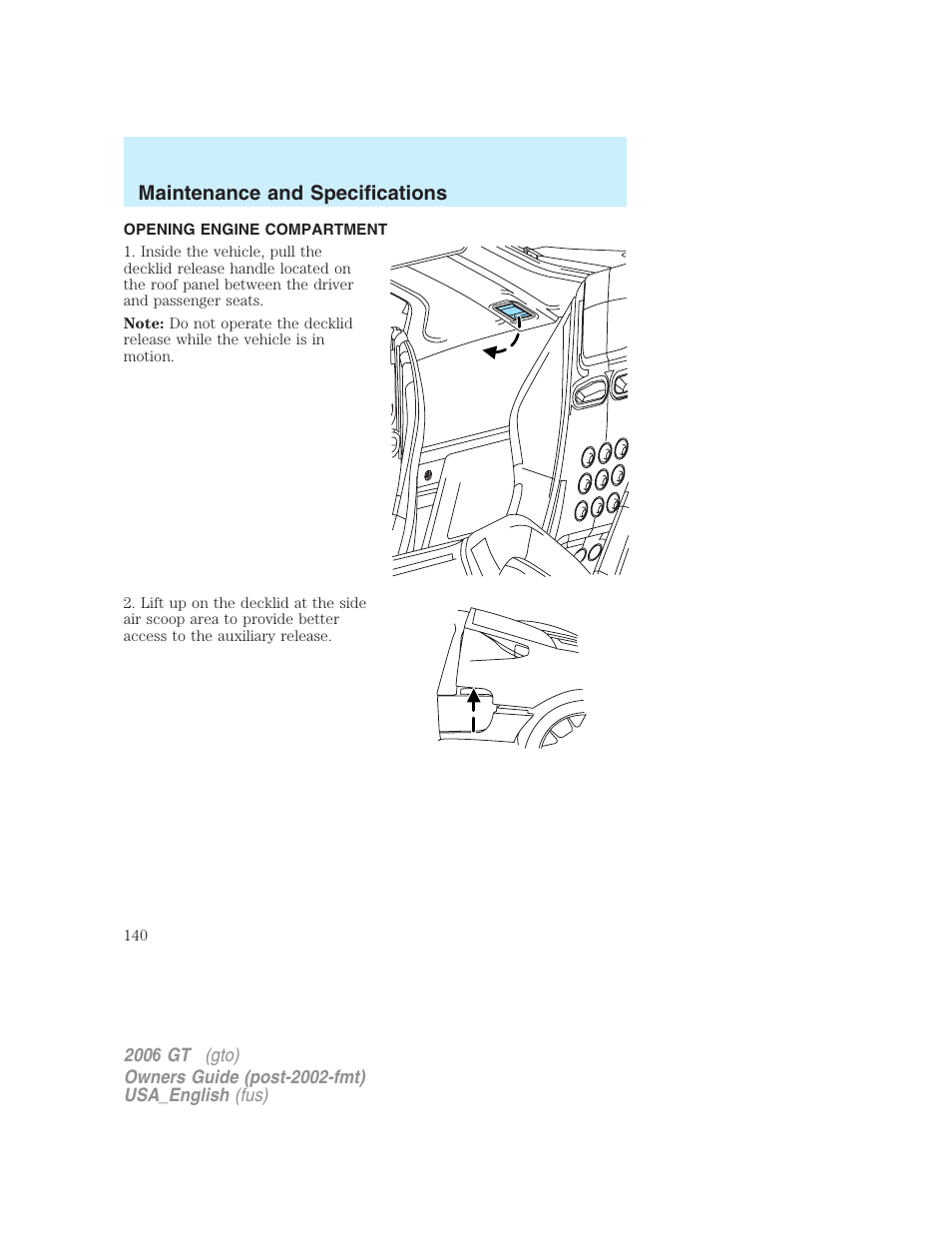 FORD 2006 GT User Manual | Page 140 / 200