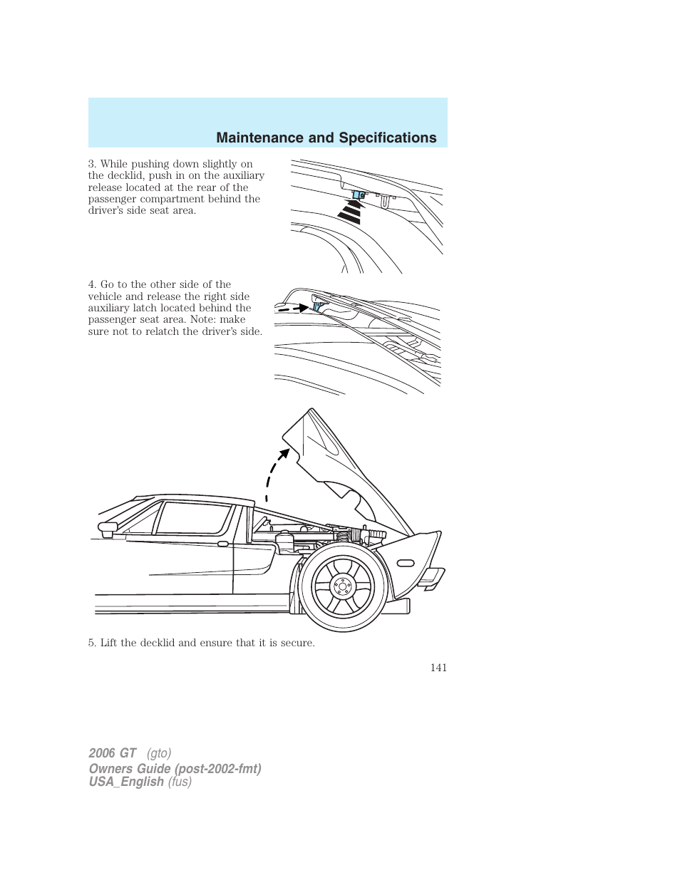 FORD 2006 GT User Manual | Page 141 / 200