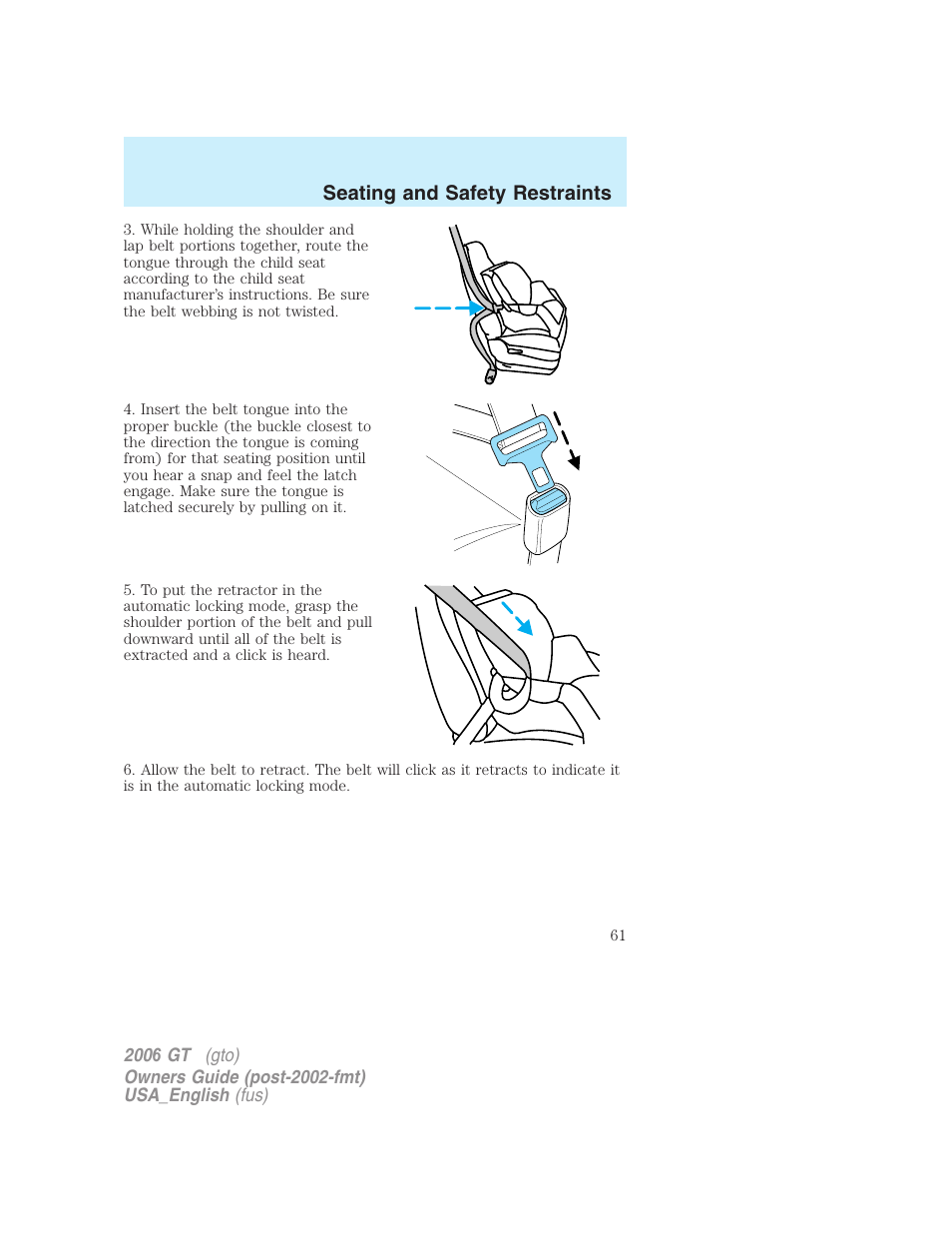 FORD 2006 GT User Manual | Page 61 / 200