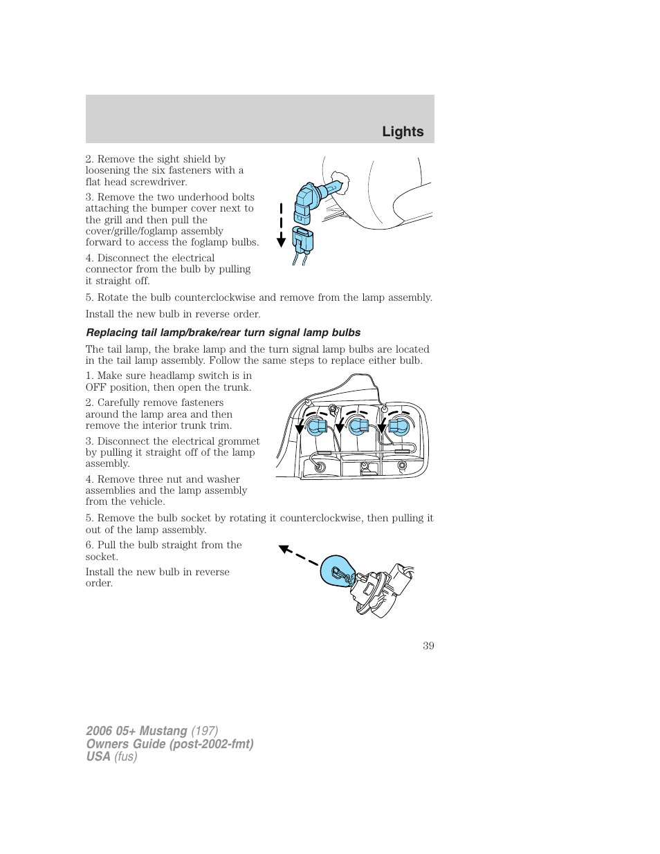Lights | FORD 2006 Mustang v.1 User Manual | Page 39 / 248