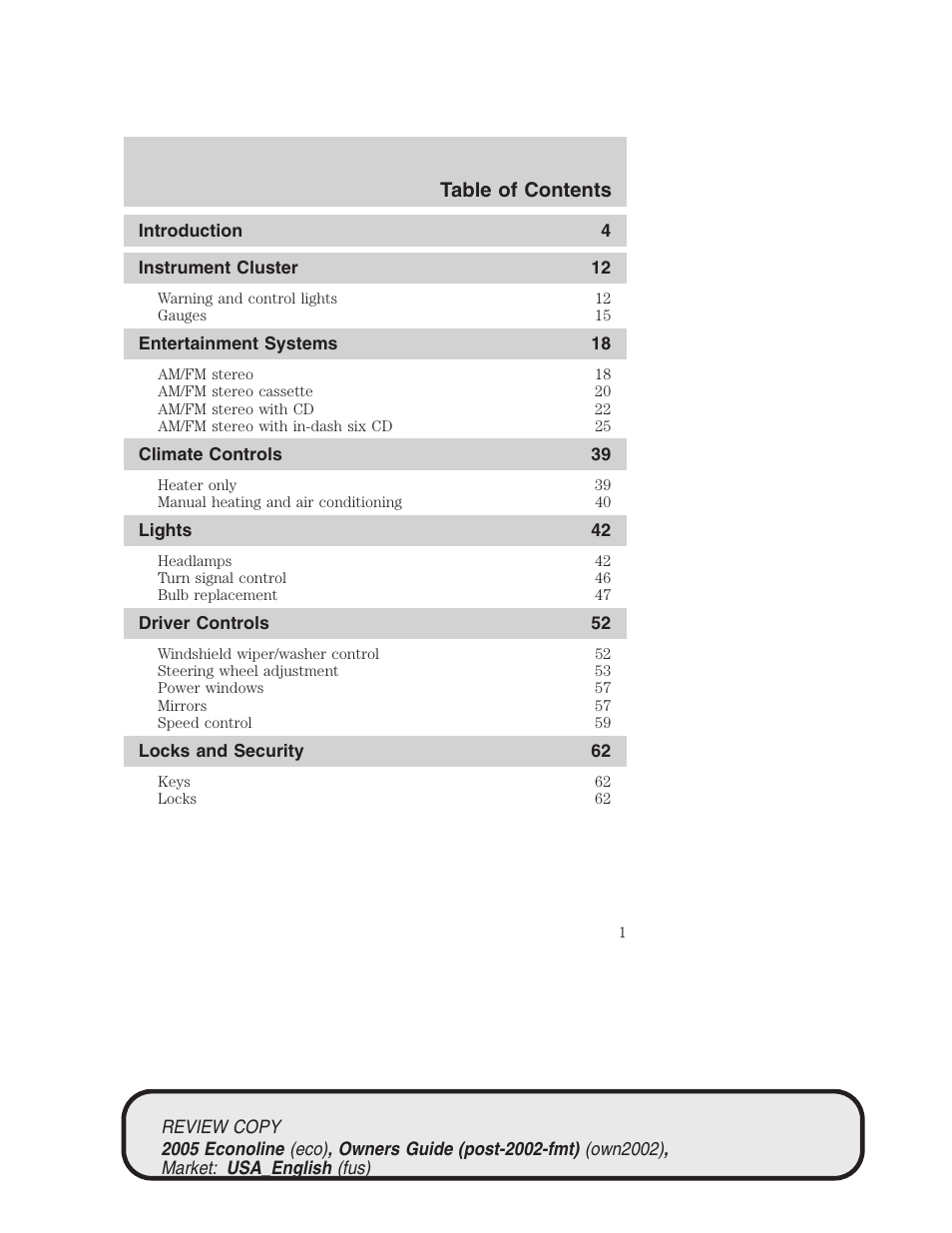 FORD 2005 E-450 v.1 User Manual | 248 pages