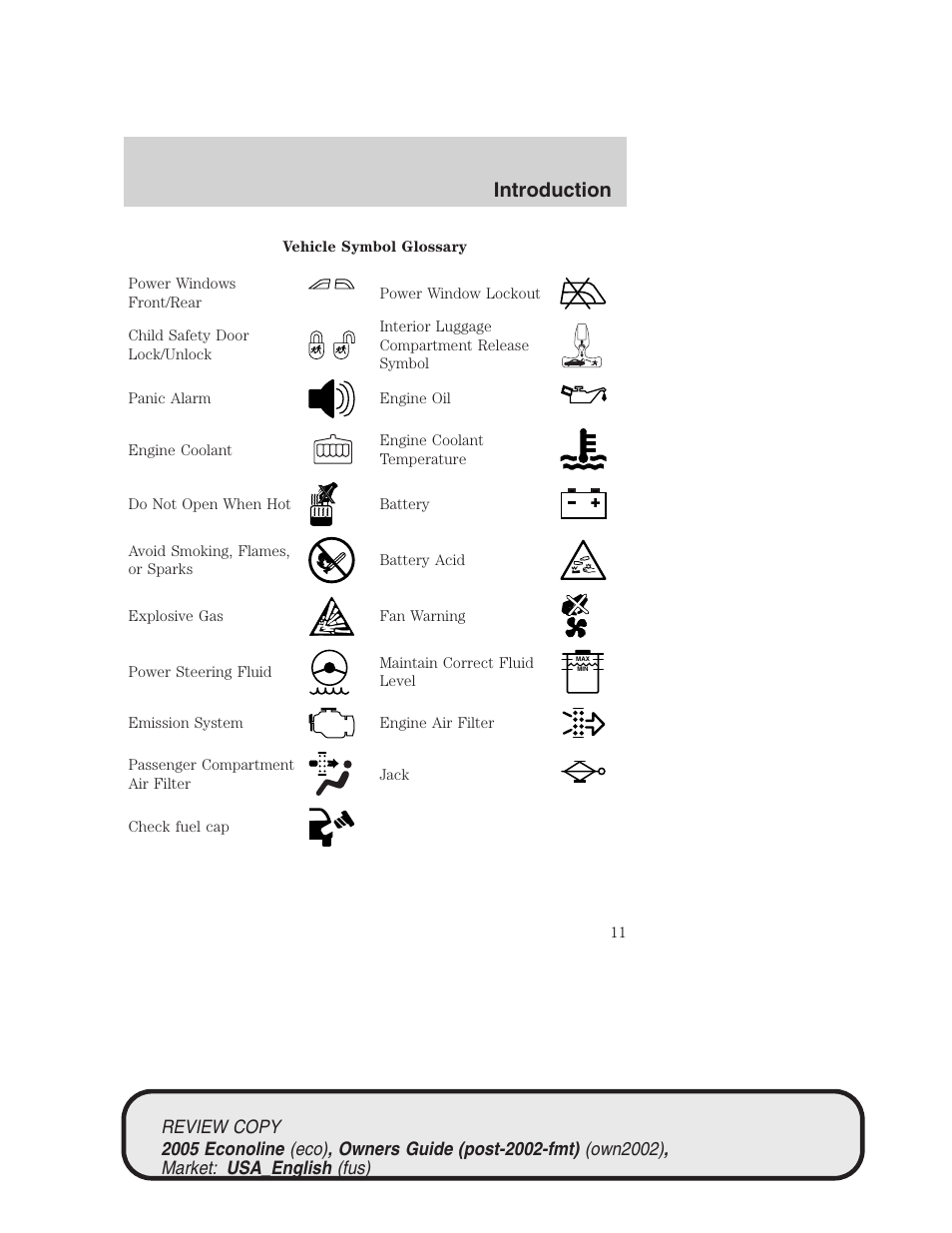 Introduction | FORD 2005 E-450 v.1 User Manual | Page 11 / 248