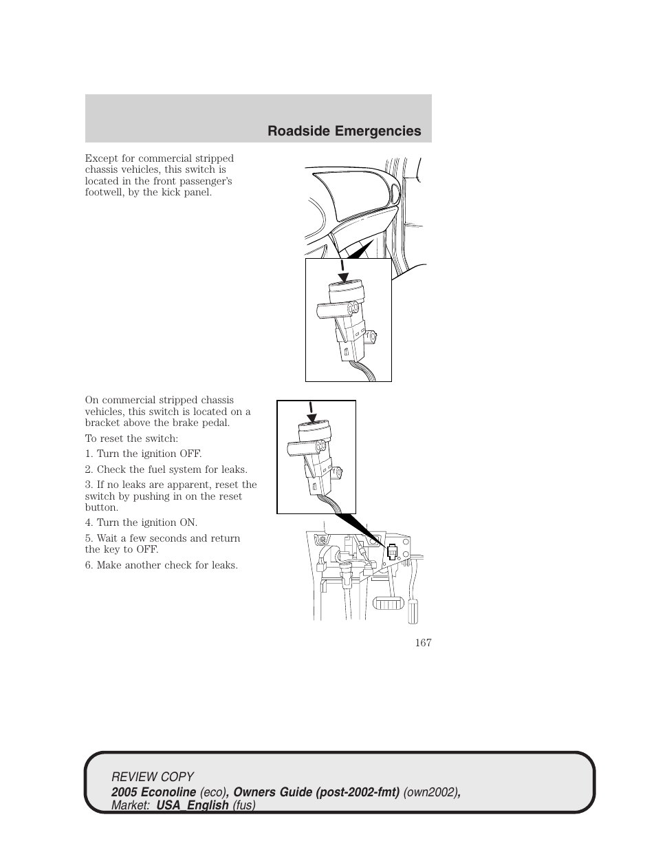 Roadside emergencies | FORD 2005 E-450 v.1 User Manual | Page 167 / 248