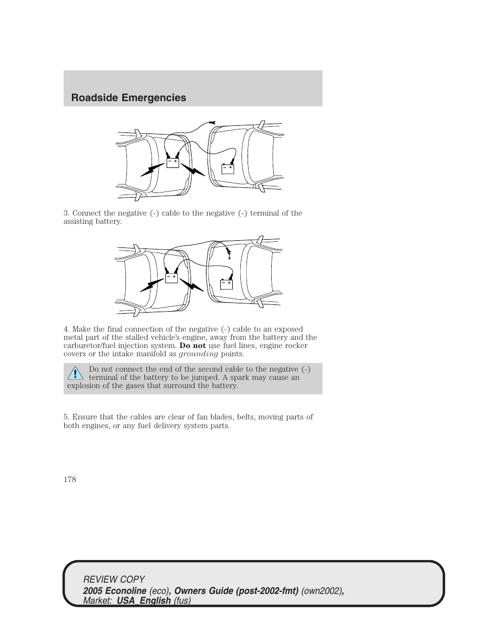 Roadside emergencies | FORD 2005 E-450 v.1 User Manual | Page 178 / 248