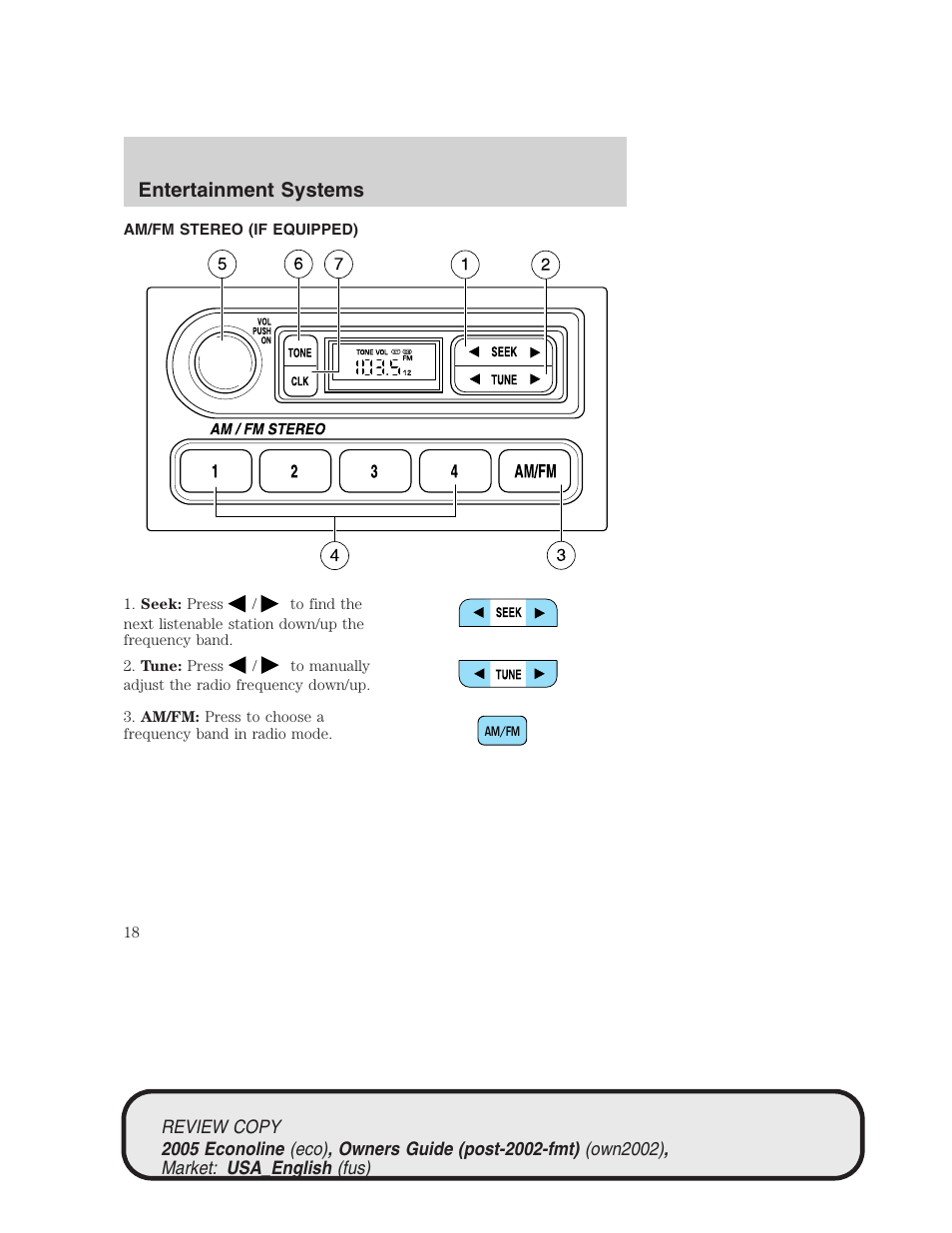 Entertainment systems | FORD 2005 E-450 v.1 User Manual | Page 18 / 248