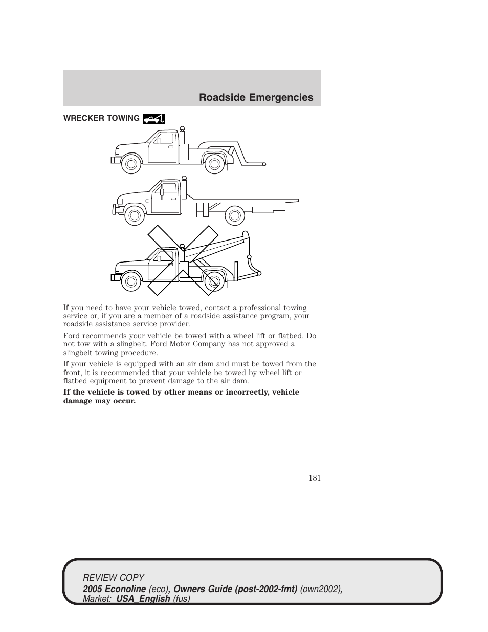 Roadside emergencies | FORD 2005 E-450 v.1 User Manual | Page 181 / 248