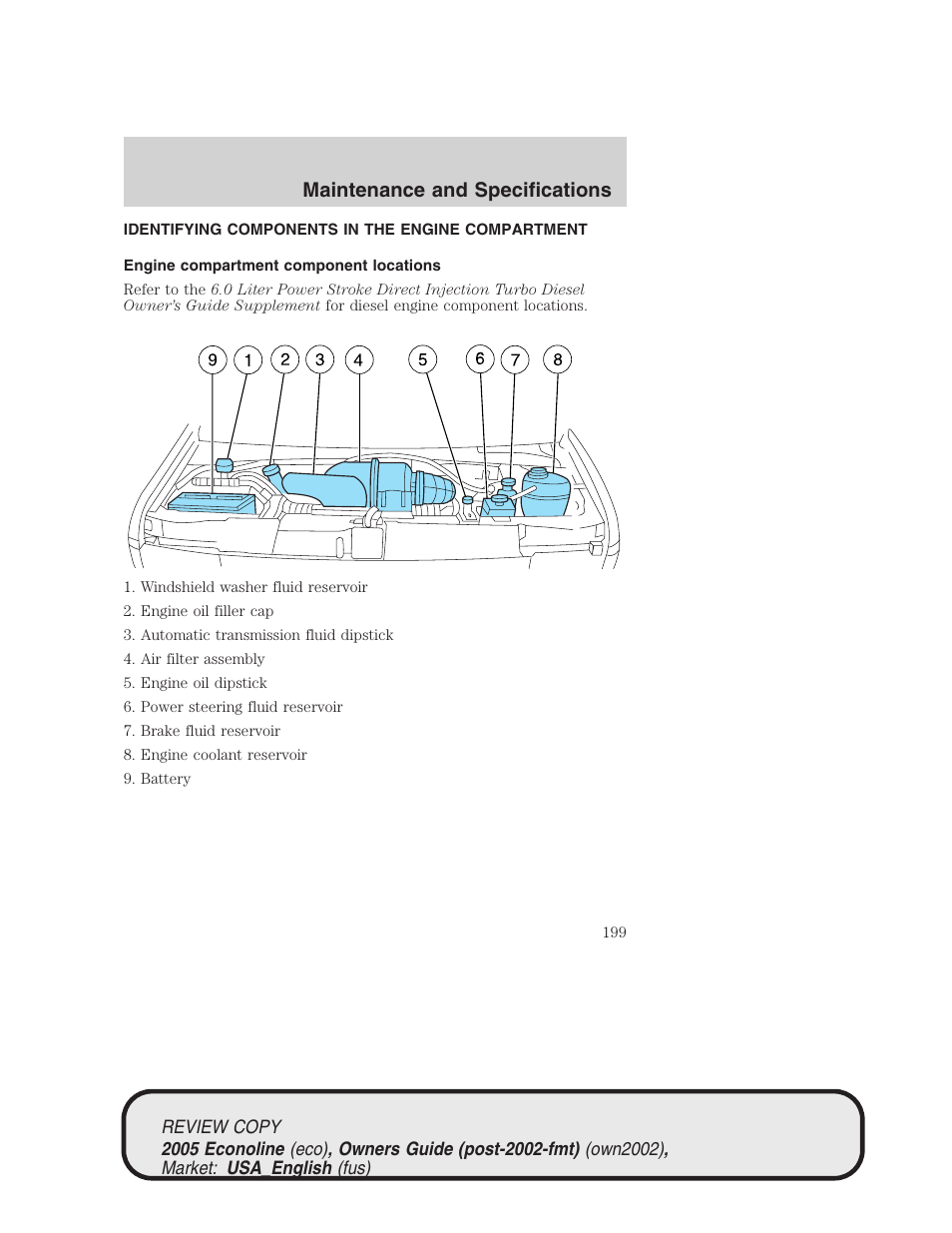 Maintenance and specifications | FORD 2005 E-450 v.1 User Manual | Page 199 / 248