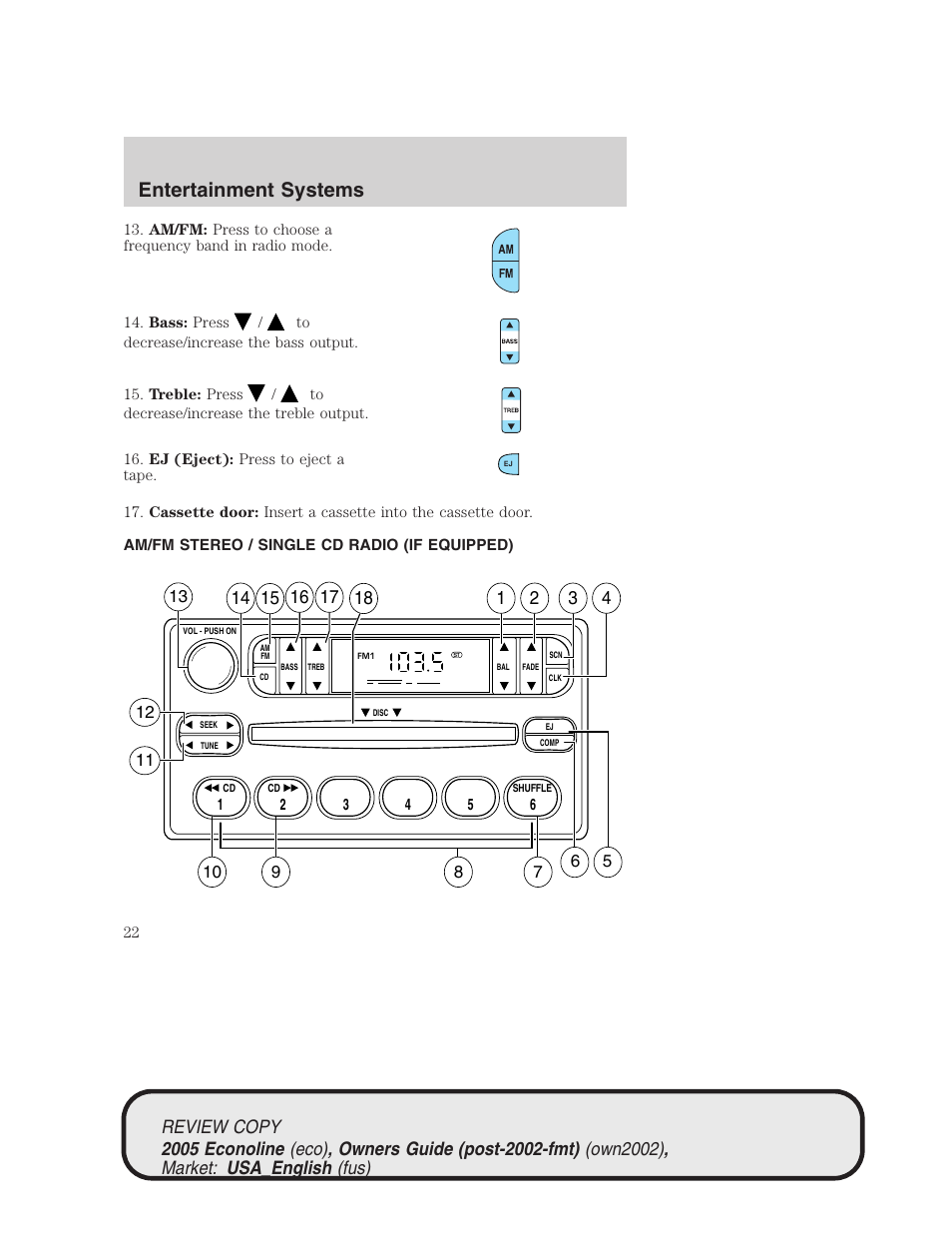 Entertainment systems | FORD 2005 E-450 v.1 User Manual | Page 22 / 248