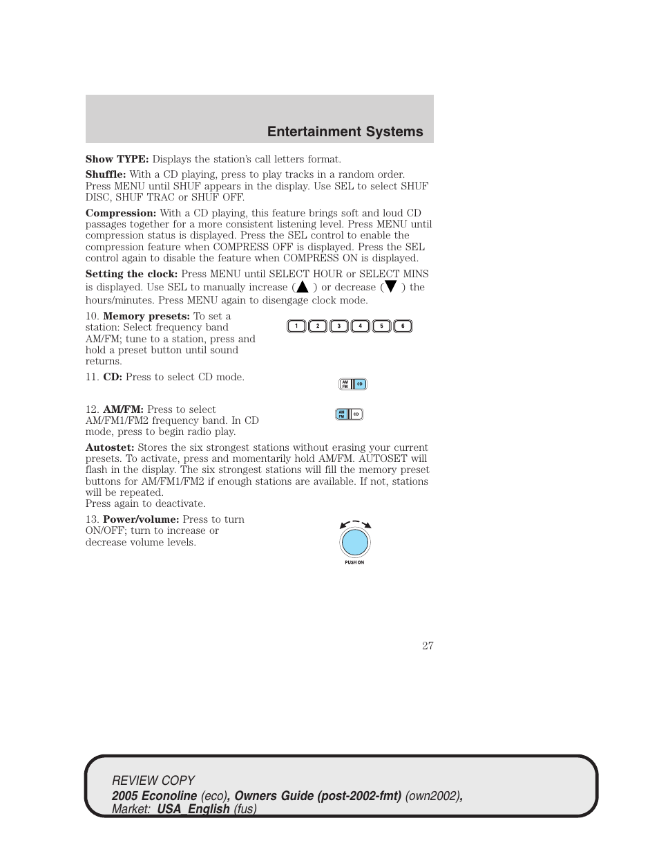 Entertainment systems | FORD 2005 E-450 v.1 User Manual | Page 27 / 248