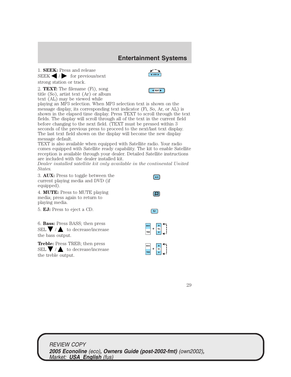 Entertainment systems | FORD 2005 E-450 v.1 User Manual | Page 29 / 248