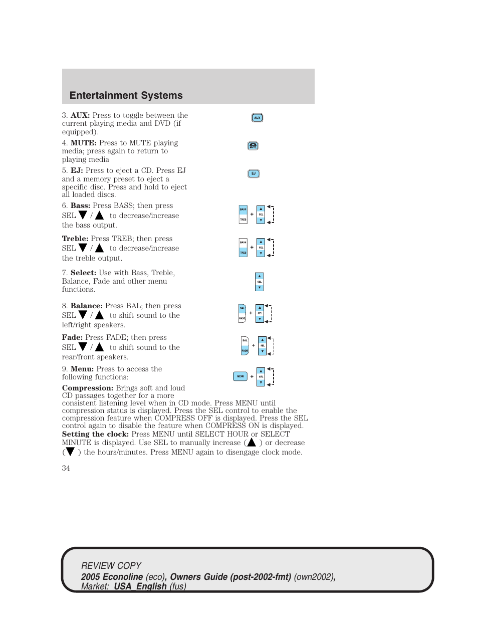 Entertainment systems | FORD 2005 E-450 v.1 User Manual | Page 34 / 248