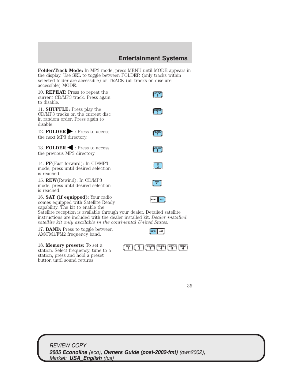 Entertainment systems | FORD 2005 E-450 v.1 User Manual | Page 35 / 248