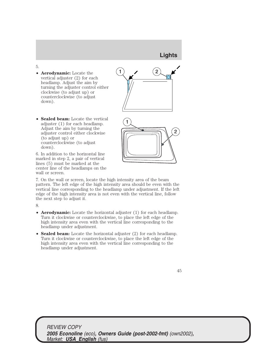 Lights | FORD 2005 E-450 v.1 User Manual | Page 45 / 248