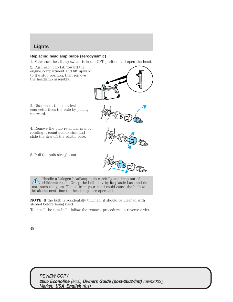 Lights | FORD 2005 E-450 v.1 User Manual | Page 48 / 248