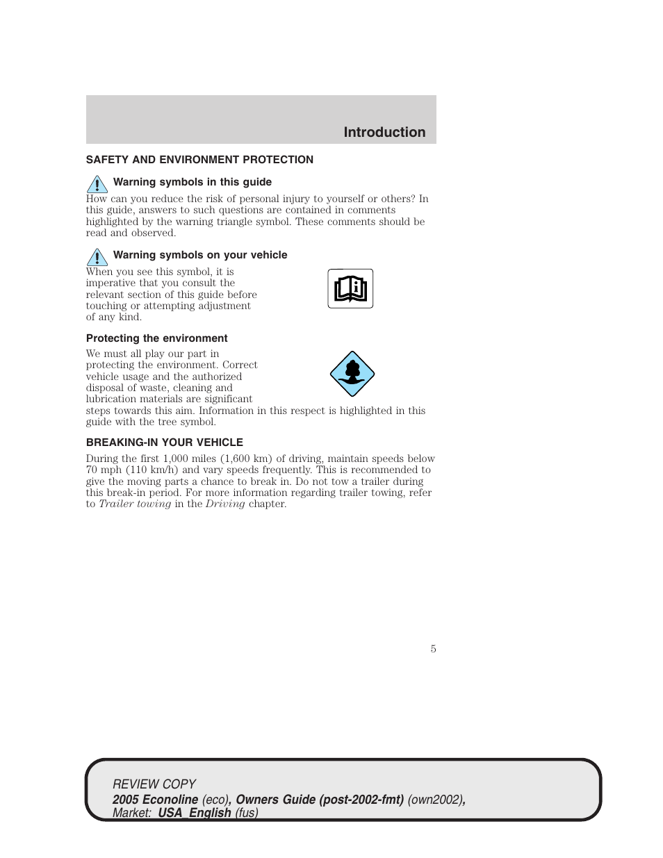 Introduction | FORD 2005 E-450 v.1 User Manual | Page 5 / 248